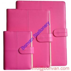 China Custom girl Leather Note book, pink leather notebook, gift business notebook supplier