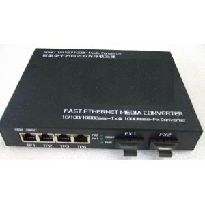 Low Power 4w 1000m TP Fiber Optic Switch Box 4 Port Supports Vlan And Qos