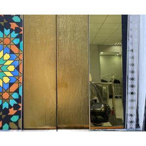 Golden Color Wooden Texture Floor Tiles 150x900mm For Hotel