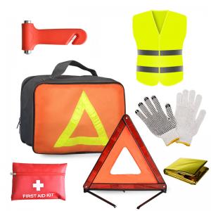 Red Roadside Assistance Car Emergency Tool Kit for Emergency Repair and Rescue