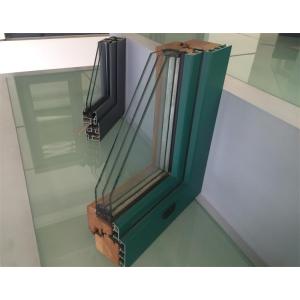 China Extruded Aluminium Window Profiles / Green Color Three Layers Glass Combined Windows supplier