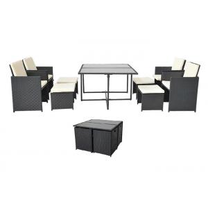 China Colourfast Rattan Garden Furniture Sofa Set With Cushion Disassemble Structure supplier