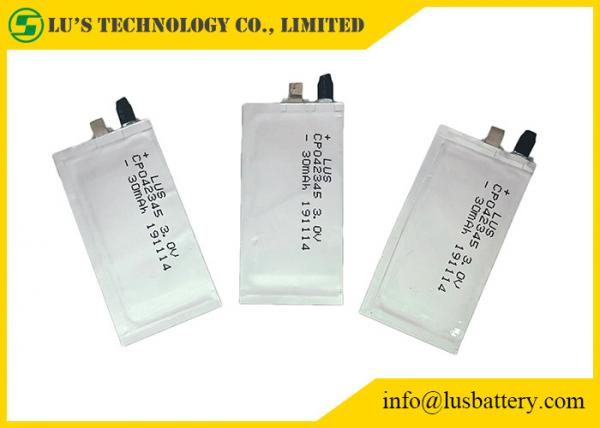 Prismatic CP042345 3.0V 30mAh Limno2 Thin Battery