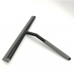 Black Shower Glass Scraper With Grey Silicone Blade Hook ISO9001 Approved