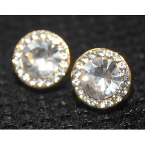 China Alloy+copper+rhinestone 2013 latest metal casting jewelry simple design diamond earring for women supplier