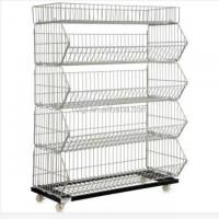 China Versatile 5-Tier Metal Wire Basket Stand for Supermarket Snack Display in Metallic on sale