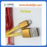 China 1M/3ft Aluminum alloy jelly flat USB Cable for iphone 5/5S/5C Sync Data Chargin with 32pin wholesale