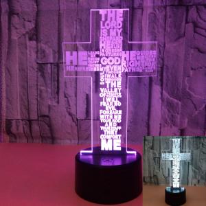 China Custom religion sign words picture Cross Christian 3D night Lights LED Vision USB lamp supplier