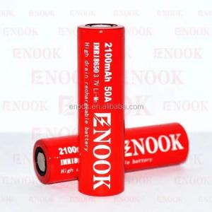 China Good quality 3.7v 18650 enook battery ,mechanical mod 18650 battery 2100mAh 50A supplier