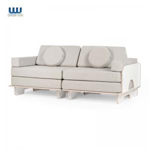2 Seats Foam Play Couch Wear Resistant Fabric With Wooden Chair