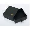 Black Cardboard Paper Box Packaging Storage / Drawer Gift Box Customized Shape