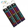 Promotion Custom Fabric Keychains , Rectangle Fabric Key Tags For Gifts