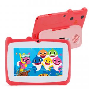 China Kids 7 Inch Tablet PC With Android 12 For 2-4 Toddler Girls Parental Control 2GB 32GB GMS Certificated Red supplier