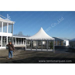 China Transparent Glass Wall High Peak Tents , Aluminium Pagoda Tent Waterproof Cover supplier