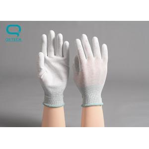 Carbon Fiber ESD PU Palm Fit Gloves For Clean Room