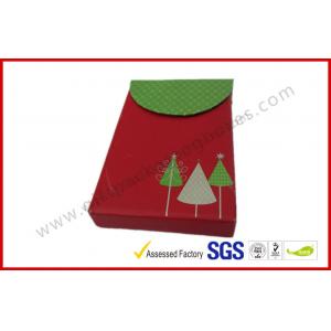 Red Christmas Gift Packaging Boxes Foldable / VIP Card Gift Packing