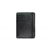 China Rectangle Leather 97mm Black Credit Card Organizer Wallet Custom Logo Card Holder 20g on sale