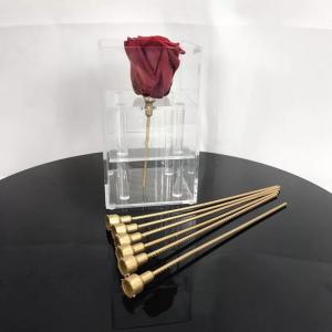 Reasonable Price Plastic rose stem artificial flower stem use to make preserved roses  flower box
