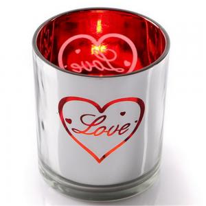 2015 heart glass candles,red heart candle jar,valentine's day glass gift
