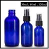 China Blue Color Glass Spray Bottle 30ml 60ml 120ml For Cosmetic Lotion / Perfume wholesale
