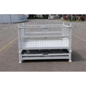 China IBC Foldable Pallet Container Stackable Pallet Cage 50 * 50mm Wire Size supplier