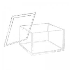 Small Thick Clear Acrylic Candy Boxes With Lid Magnet Square  5.3inch