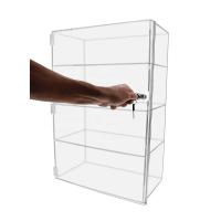 China Wall Cube Clear Acrylic Box Shelf Rotates 3-Shelf Mobile Phone Cellphone Retail Display Stands on sale