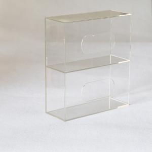 China Wall Mount Dust Proof 2 Boxes Clear Acrylic Box Custom Face Mask Dispenser supplier