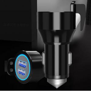 Black Universal USB Car Charger With LED Display For GPS 12 Months Warranty