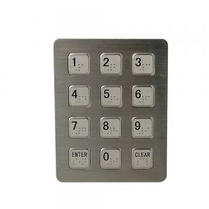 China Cusotmized 12 keys matrix metal keypad with brialle for blind person supplier