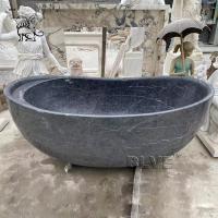 China Marble Bath Tubs Freestanding hotel Black Natural Stone Bathtub Luxury High Polishing Hand Carved on sale