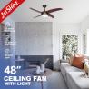 China Decorative 4 MDF Blades Retro Style Ceiling Fan 48 Inches 220V Led wholesale