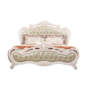 China Joyful Ever Classic bedroom furniture leather upholstered and Flower craft Headboard Bench supplier