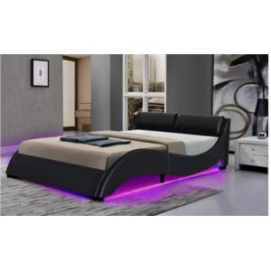 Upholstered Platform Bed Frame With Led Lighting, Curve Design