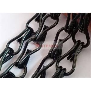 China 2.0x12x24mm Aluminum Alloy Chain Link Fly Curtain Black Color For Windows Or Doors supplier