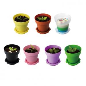 Creative Multi-Colored Plastic Mousse Flower Potted Cake Cups For Party Supplies Baking Pastry Tools