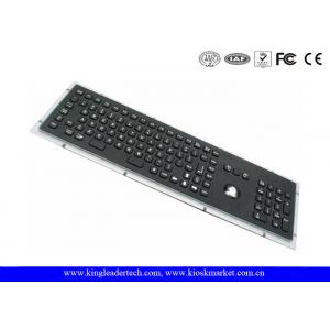 China Rugged Panel Mount Black Metal Keyboard With Trackball Function Keys And Number Keypad supplier