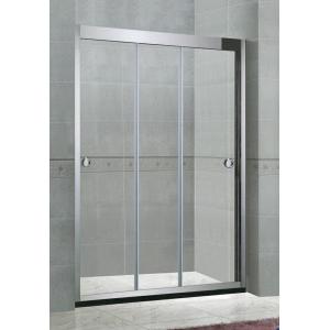 China Stainless Steel Inline Shower Enclosures Three Moving Doors Mirror Finished With Frames supplier