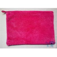 China High Density Fluffy Fleece Microfiber Kitchen Towels Red , Water Absorbing Towel on sale