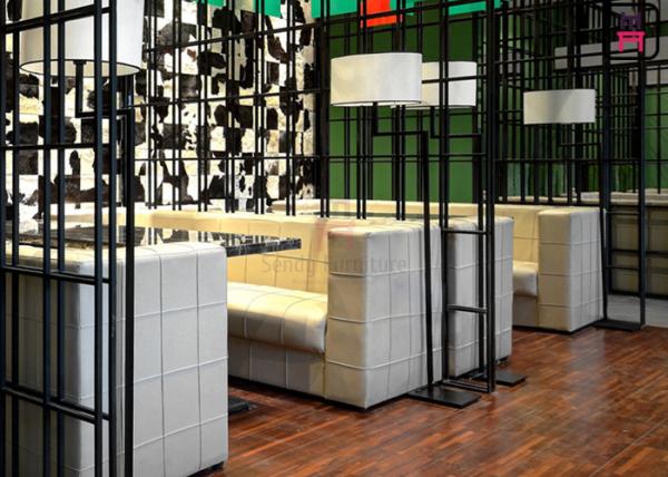 Square Pattern Hotel Fast Food Restaurant Seating , Custom Restaurant Booths U