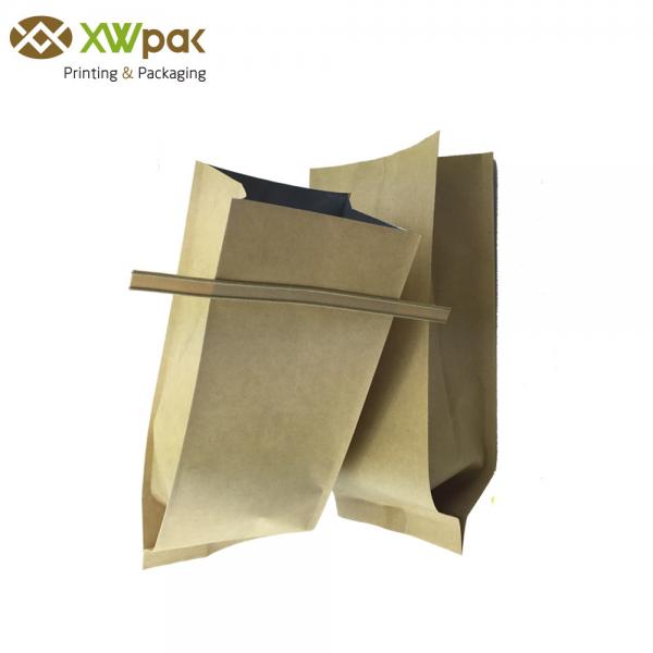 Custom Printed Tin Tie Bags With Value Plastic Side Gusset Coffee Packaging