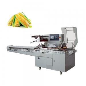 Air Filling Box Motion Flow Wrapper / Automatic Feeder Sweet Corn Packing Machine