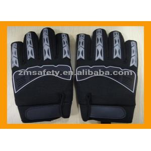 Black Synthetic Leather Mechanic Work Gloves Palm Padded With EVA Foam