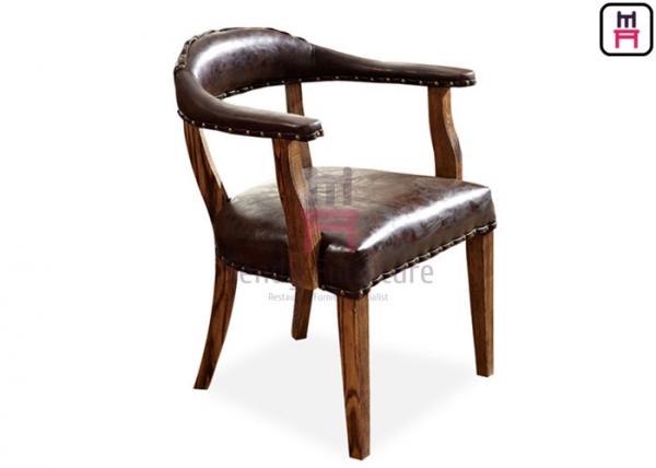 Brown Indoor Rustic Leather Chair, Rustic Leather Dining Room Chairs