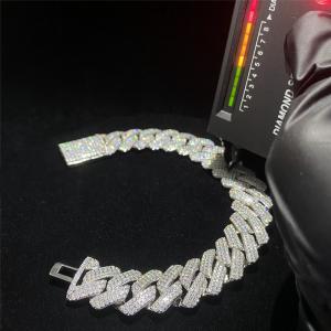 China Iced Miami Moissanite Cuban Link Chain Bracelet 925 Silver Vvs For Jewelry Company supplier