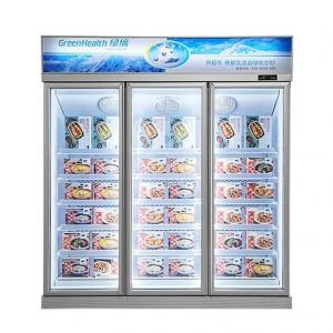 China 5 Adjustable Shelves Fan Cooling Glass Door Display Freezer For Commercial supplier