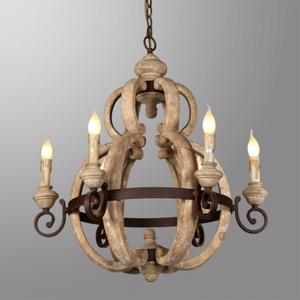 China Wood Chandelier Lighting Retro Iron Candle Hanging Lamp(WH-CI-13) supplier
