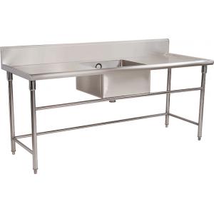 Commercial Restaurant Stainless Steel Catering Equipment / Work Table With Sink