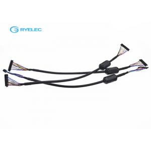 20 Pin Custom Black LVDS Cable Assembly With TDK 40ohm Ferrite DF13 - DF14 Connector