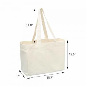 China Sustainable Natural Color 6oz Canvas Cotton Tote Bag wholesale